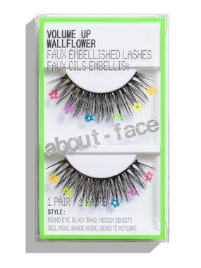 About Face Volume Up Wallflower Faux Embellished Lashes - Black